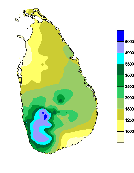 annual rainfall in sl